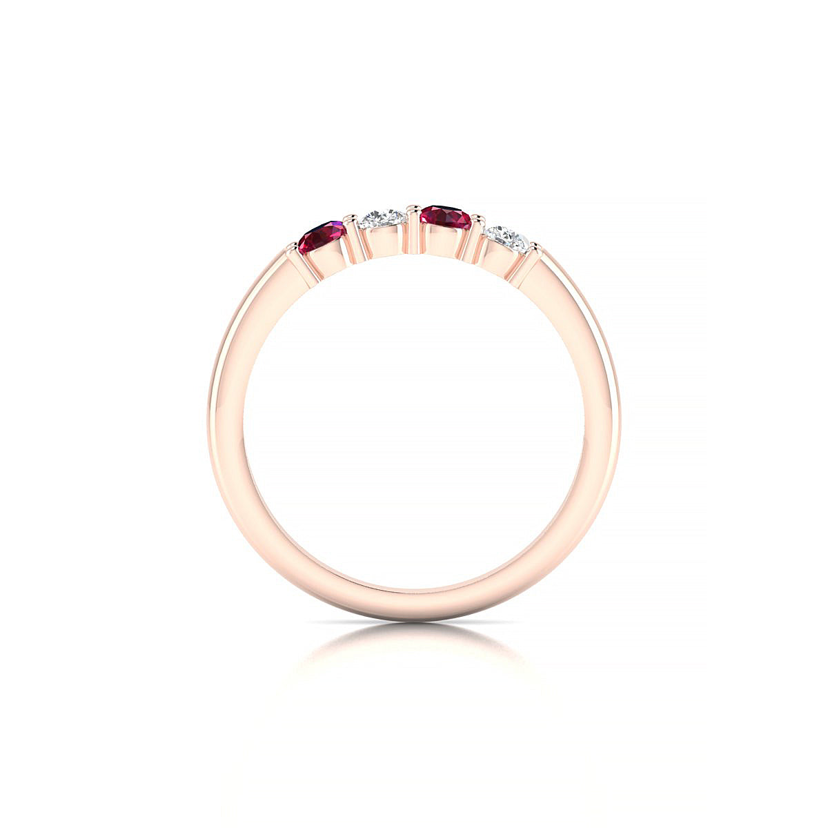 Passion | 18k Rose Gold 3 mm Round Ruby Ring