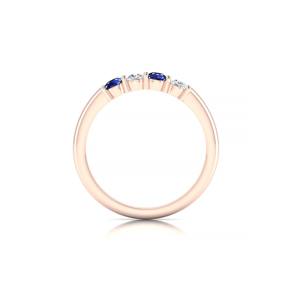 Passion | 18k Rose Gold 3 mm Round Sapphire Ring