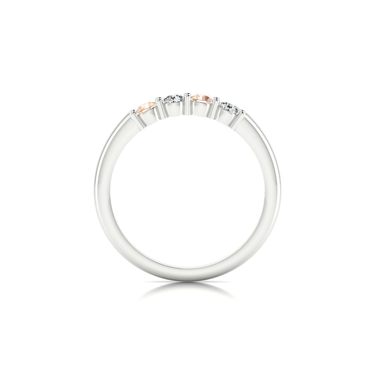 Passion | 18k White Gold 3 mm Round Morganite Ring
