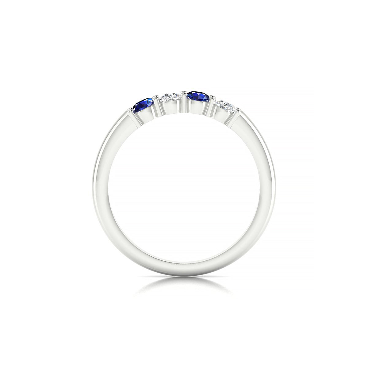 Passion | 18k White Gold 3 mm Round Sapphire Ring