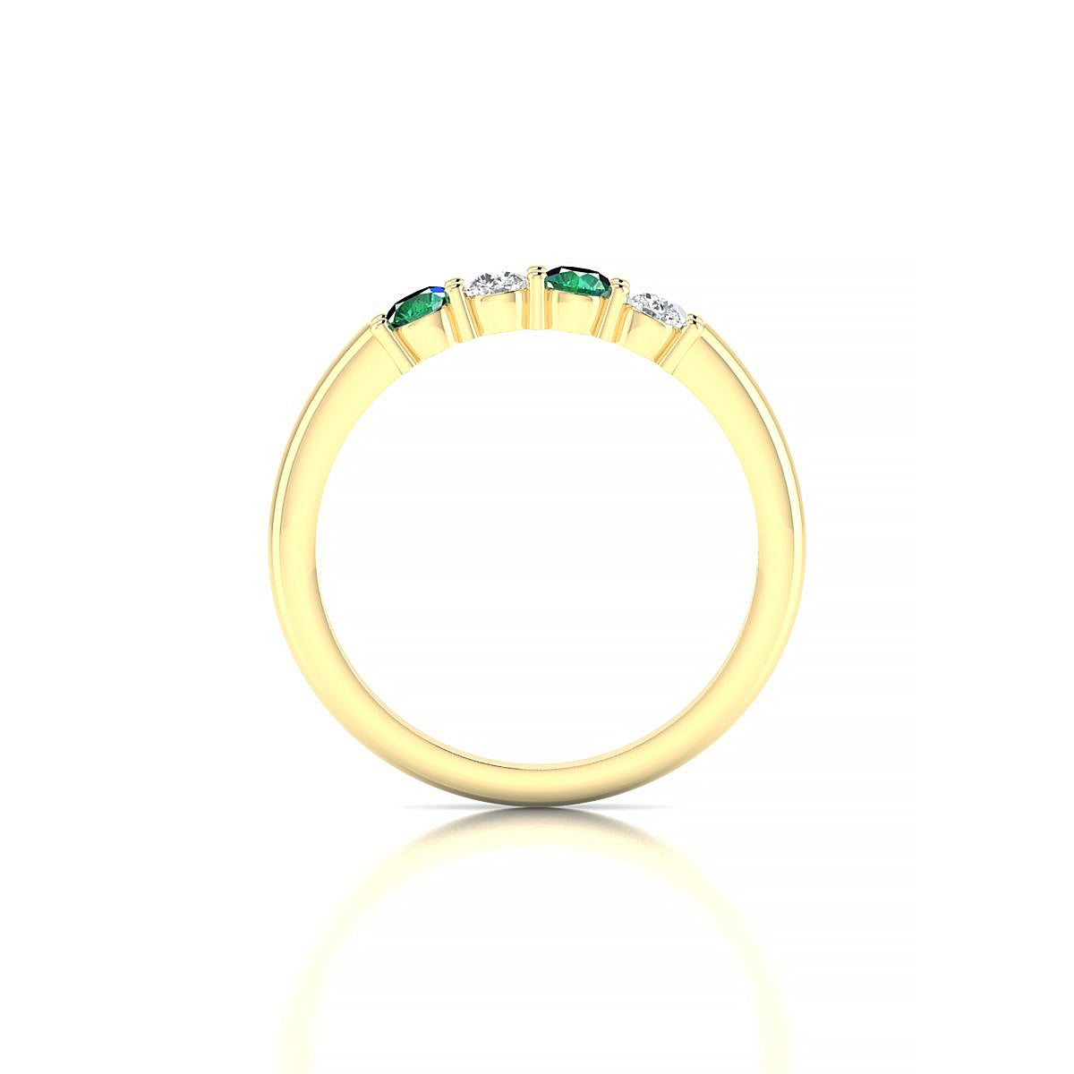 Passion | 18k Yellow Gold 3 mm Round Emerald Ring