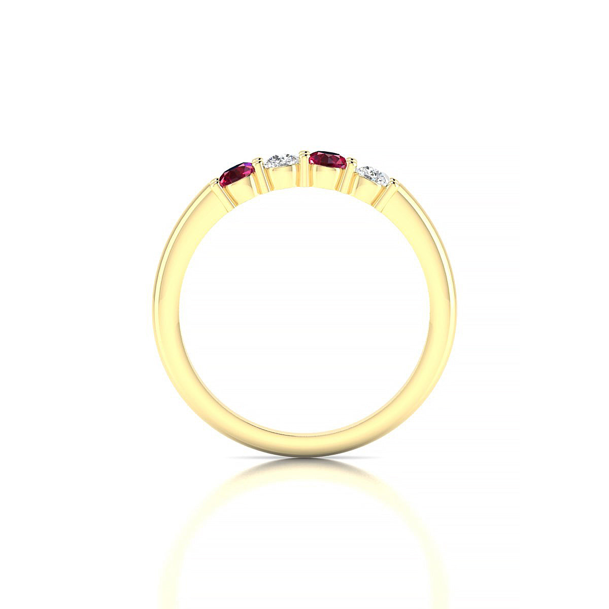 Passion | 18k Yellow Gold 3 mm Round Ruby Ring