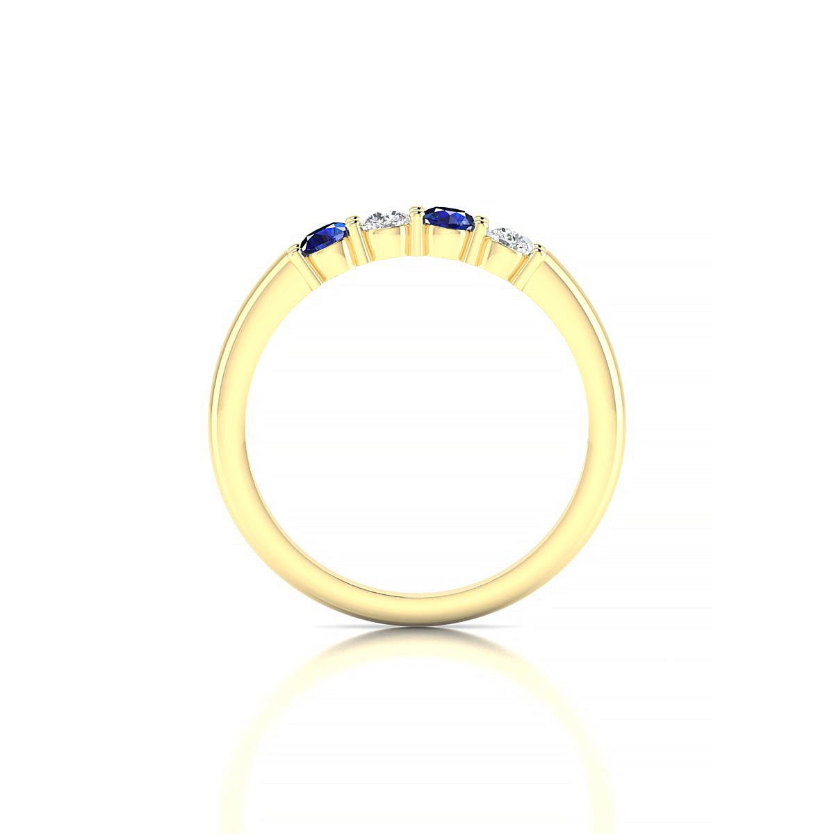 Passion | 18k Yellow Gold 3 mm Round Sapphire Ring