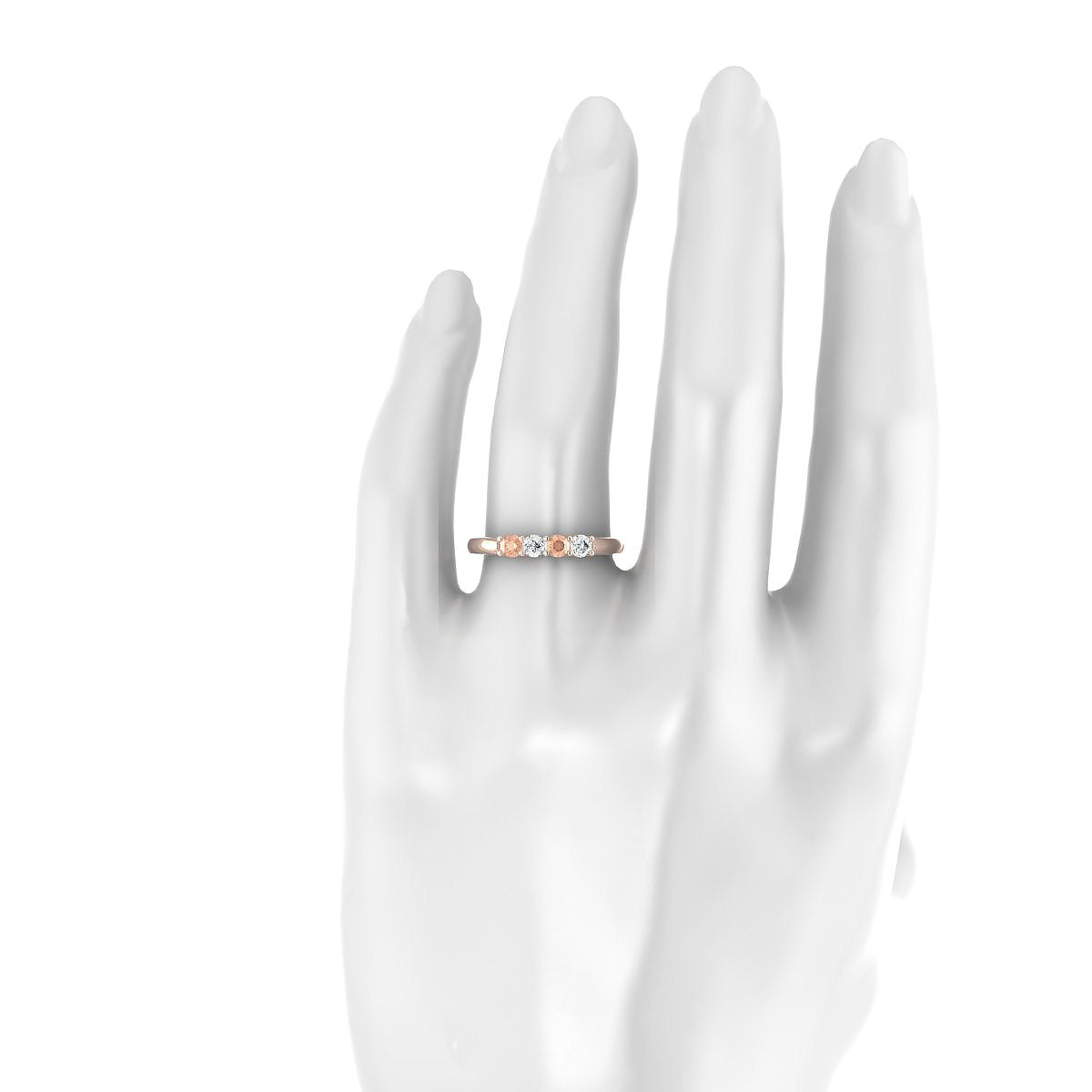 Passion | 18k Rose Gold 3 mm Round Morganite Ring