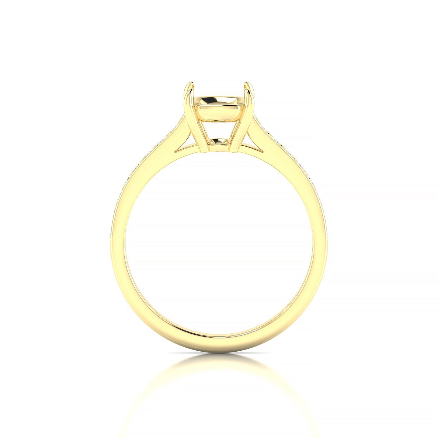 Perpetual Cushion 2-2.99 ct | 18k Yellow Gold Side Stones Ring