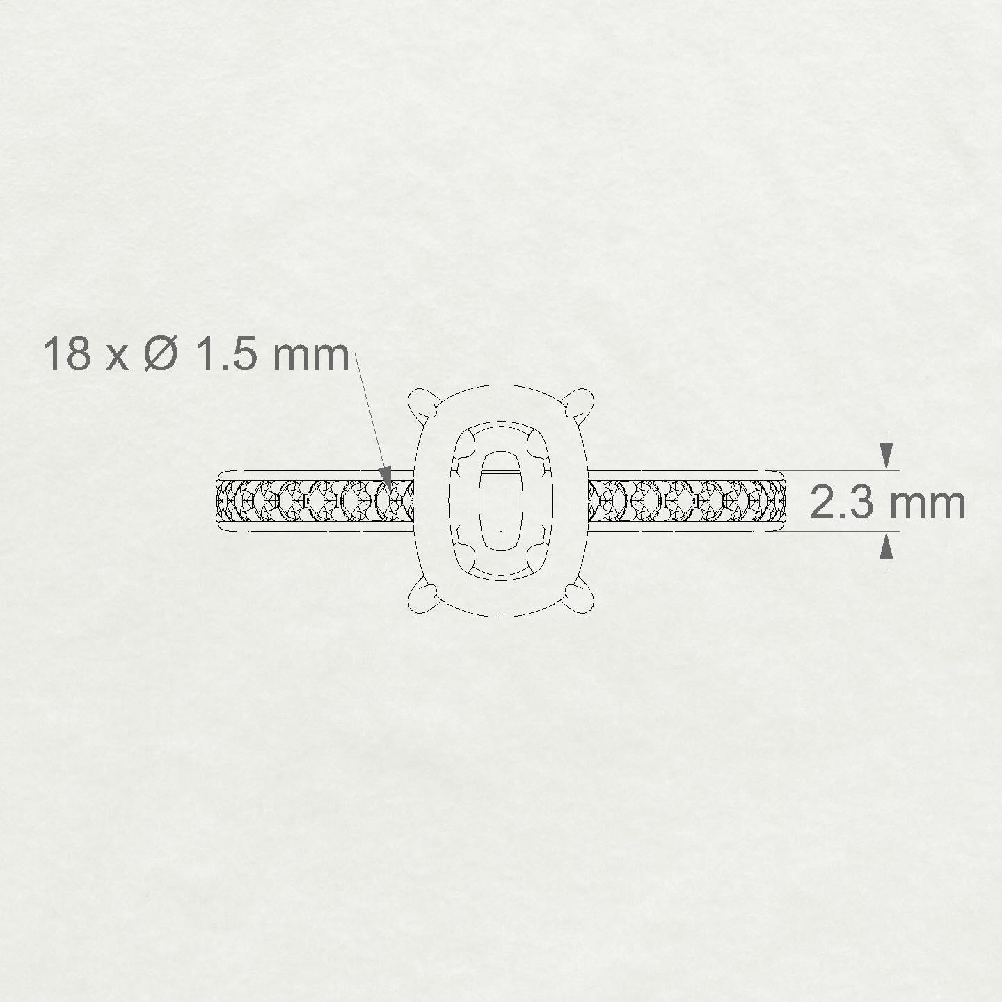 Perpetual Cushion 2-2.99 ct | 18k Rose Gold Side Stones Ring