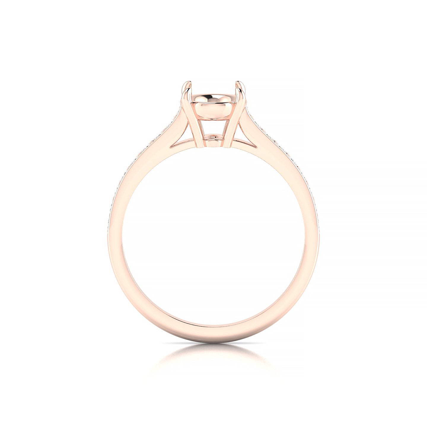 Perpetual Oval 2-2.99 ct | 18k Rose Gold Side Stones Ring