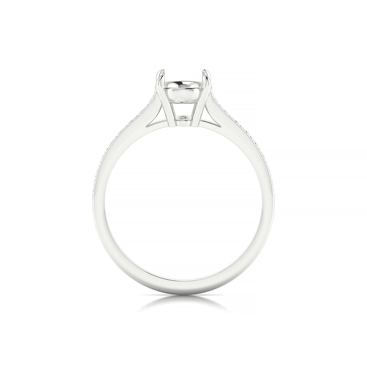 Perpetual Oval 2-2.99 ct | 18k White Gold Side Stones Ring