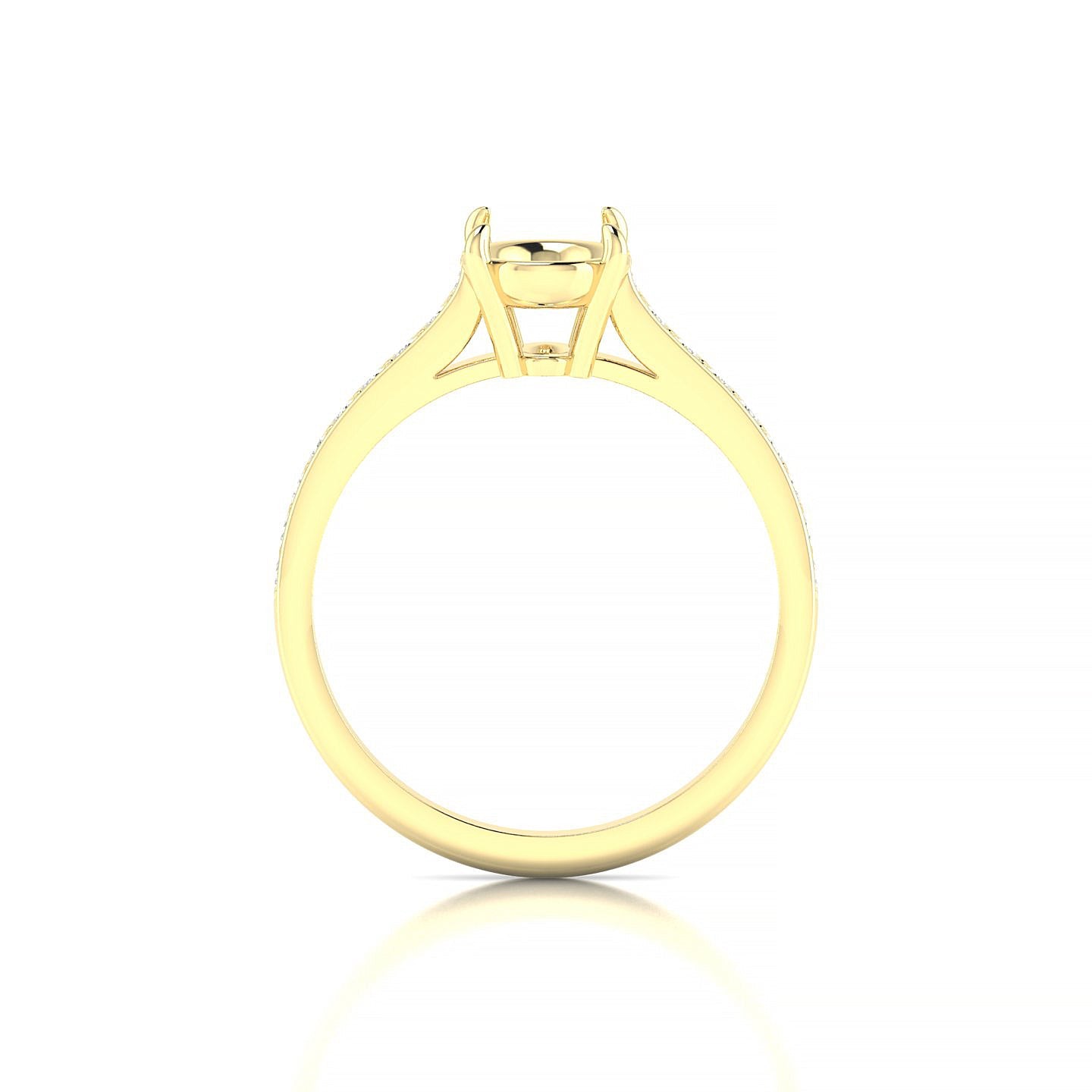 Perpetual Oval 2-2.99 ct | 18k Yellow Gold Side Stones Ring