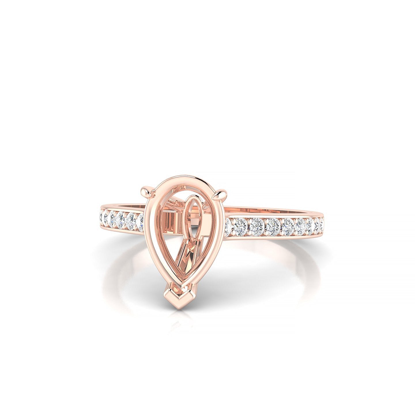 Perpetual Pear 2-2.99 ct | 18k Rose Gold Side Stones Ring
