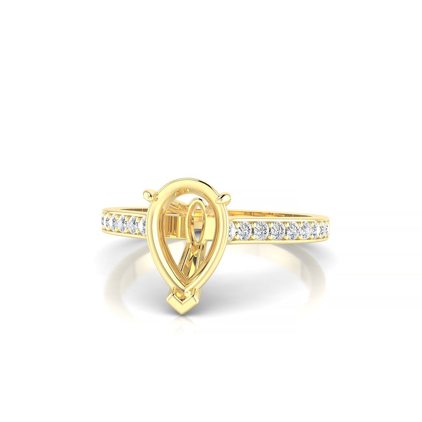 Perpetual Pear 2-2.99 ct | 18k Yellow Gold Side Stones Ring