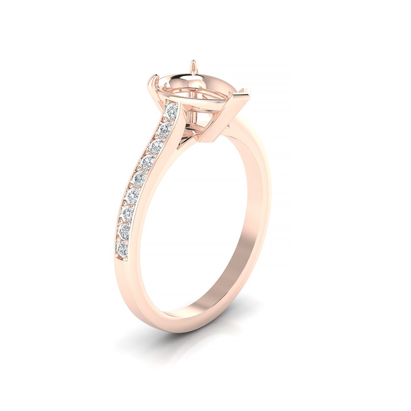 Perpetual Pear 2-2.99 ct | 18k Rose Gold Side Stones Ring