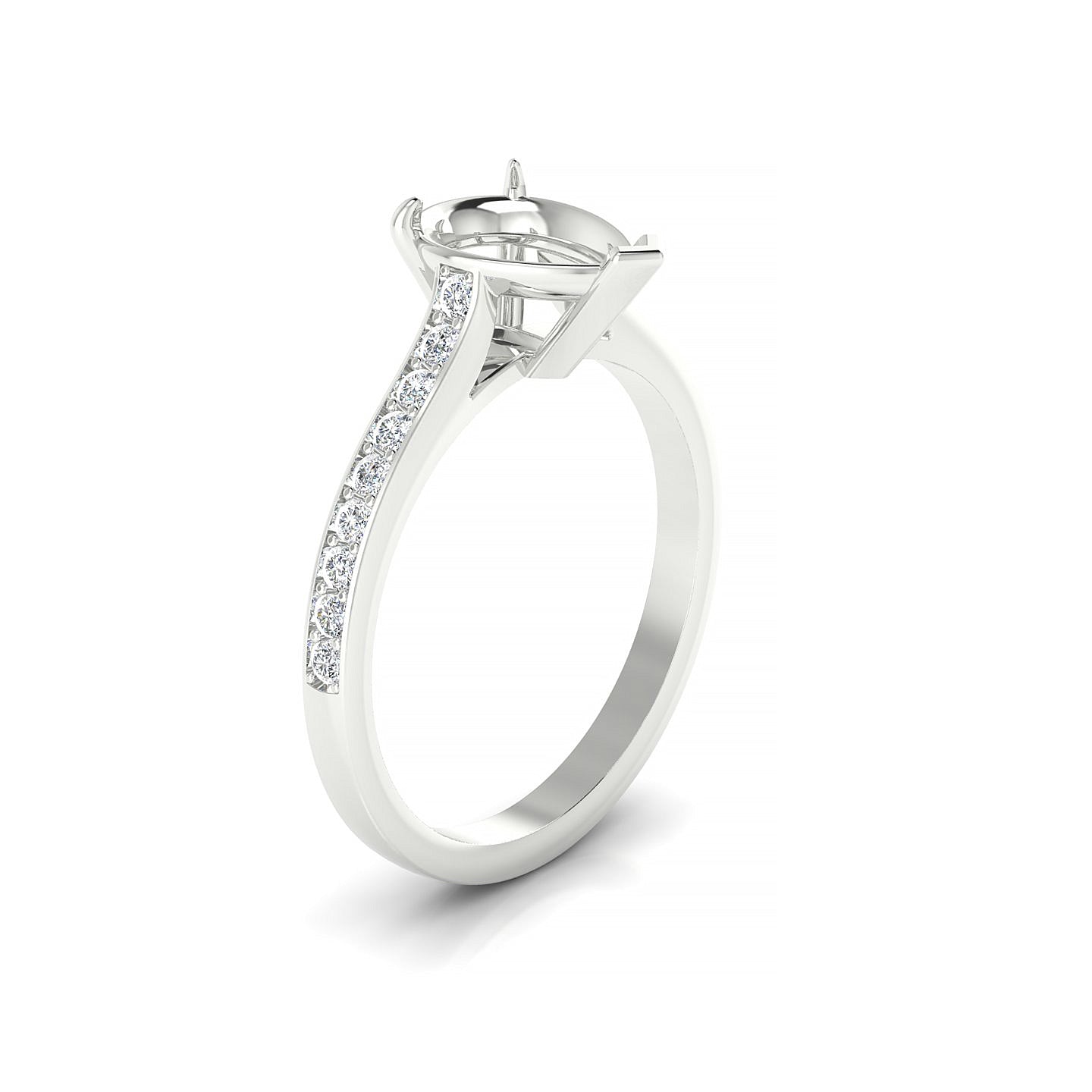 Perpetual Pear 2-2.99 ct | 18k White Gold Side Stones Ring