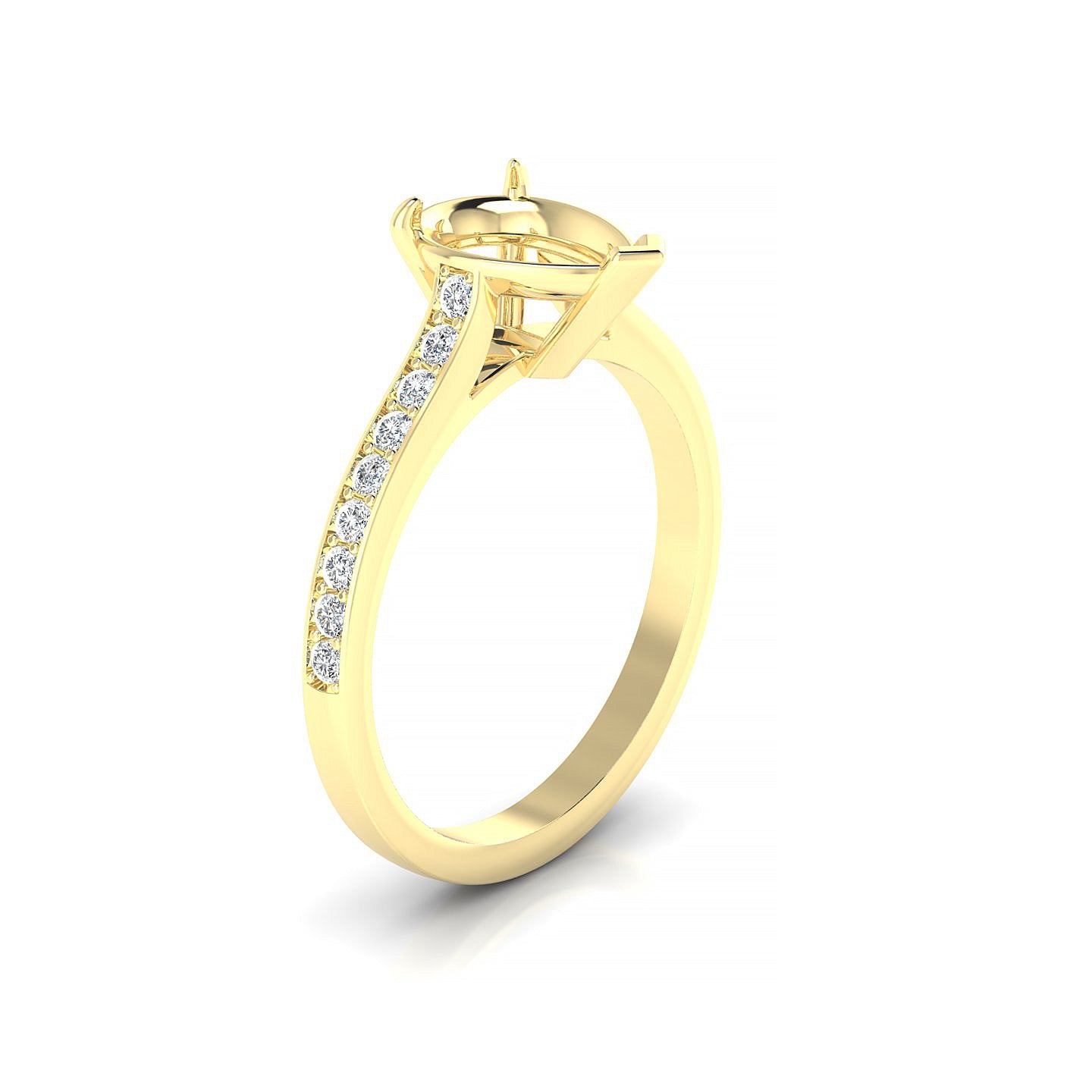 Perpetual Pear 2-2.99 ct | 18k Yellow Gold Side Stones Ring