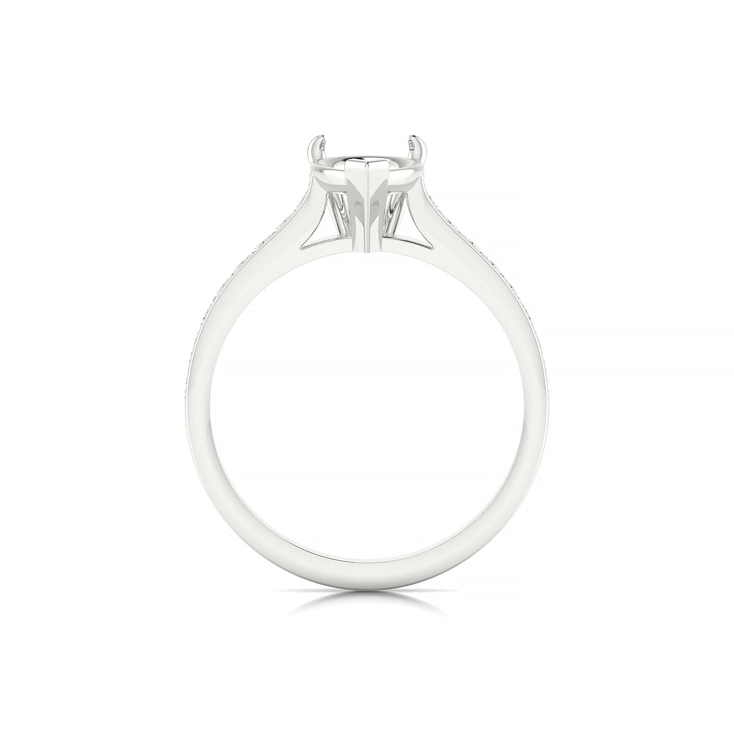 Perpetual Pear 2-2.99 ct | 18k White Gold Side Stones Ring