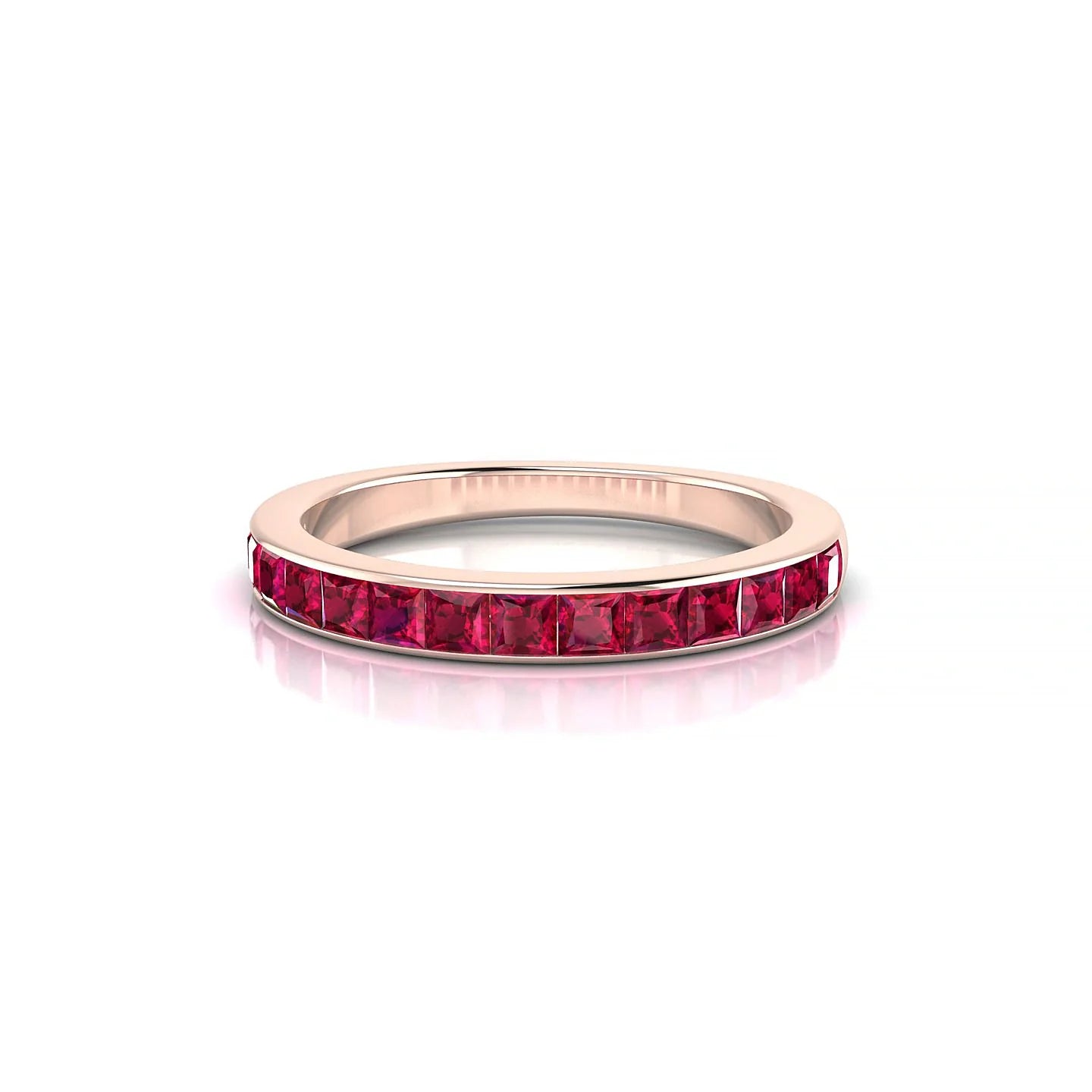 Poise | 18k Rose Gold 2 mm Princess Ruby Ring