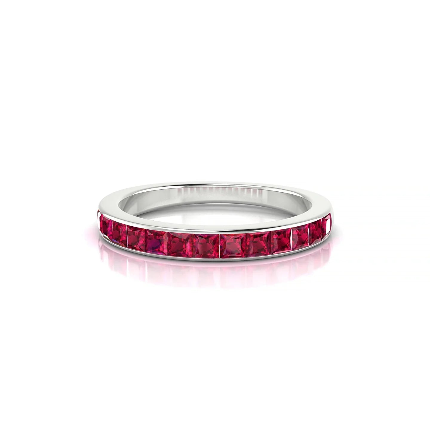 Poise | 18k White Gold 2 mm Princess Ruby Ring