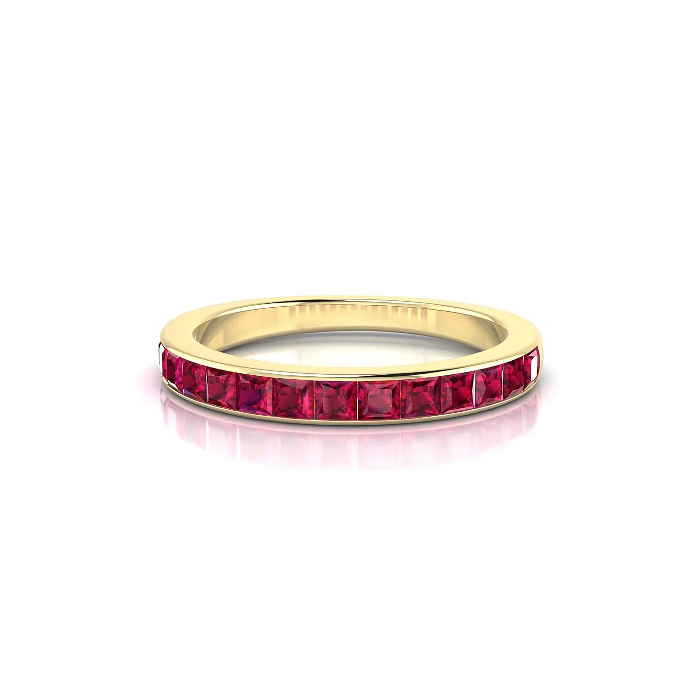 Poise | 18k Yellow Gold 2 mm Princess Ruby Ring
