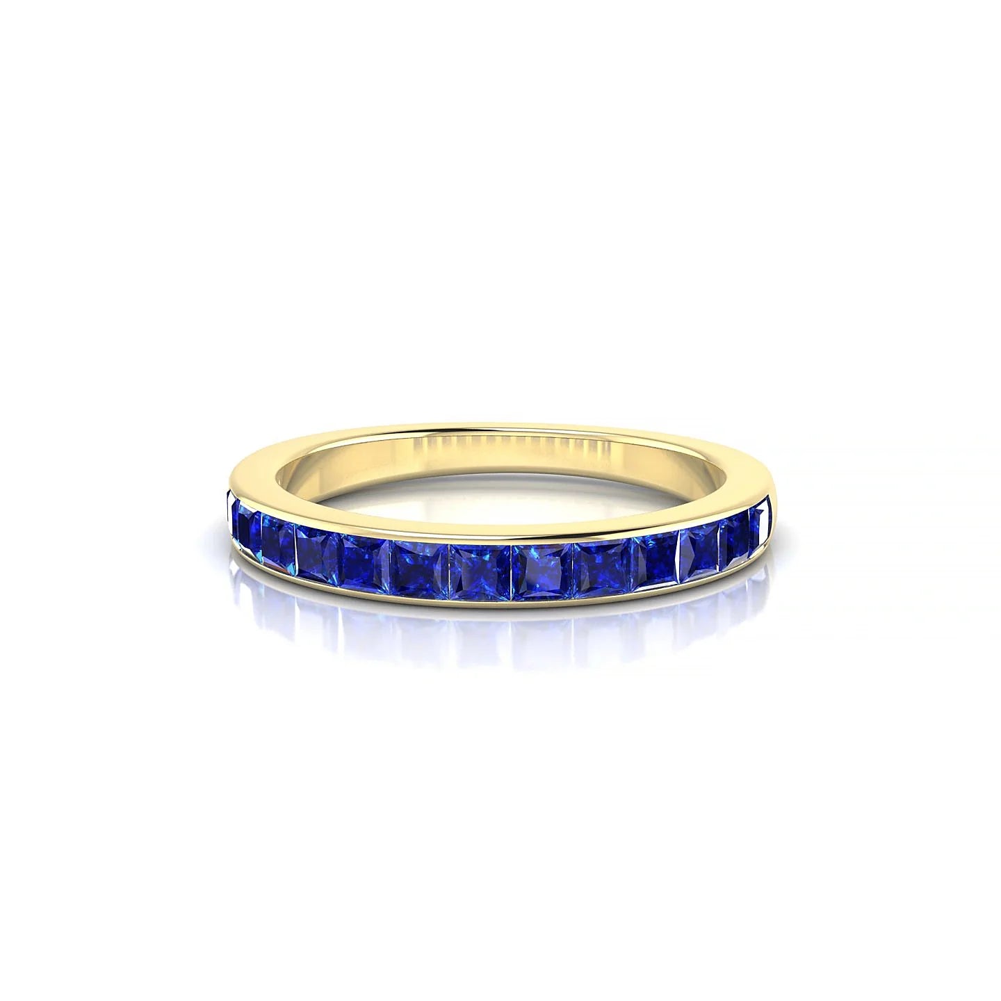 Poise | 18k Yellow Gold 2 mm Princess Sapphire Ring