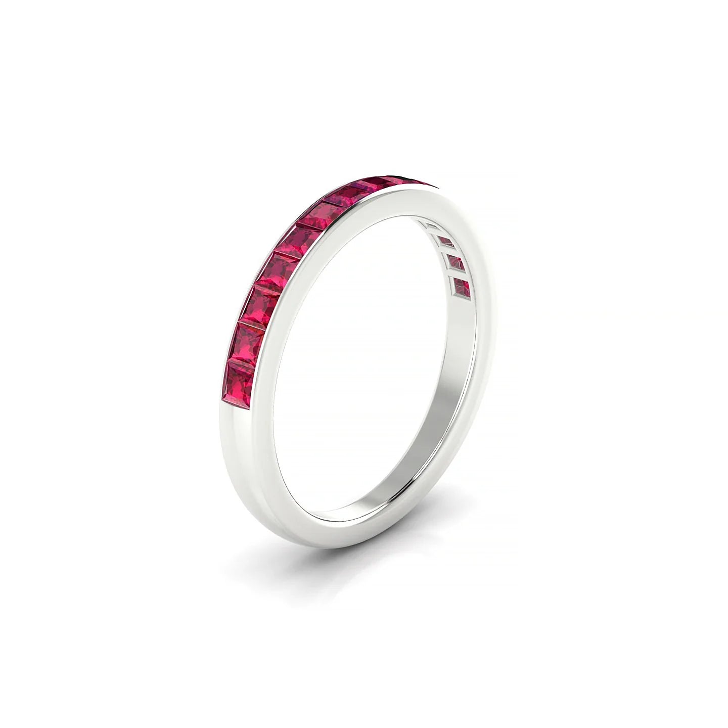 Poise | 18k White Gold 2 mm Princess Ruby Ring