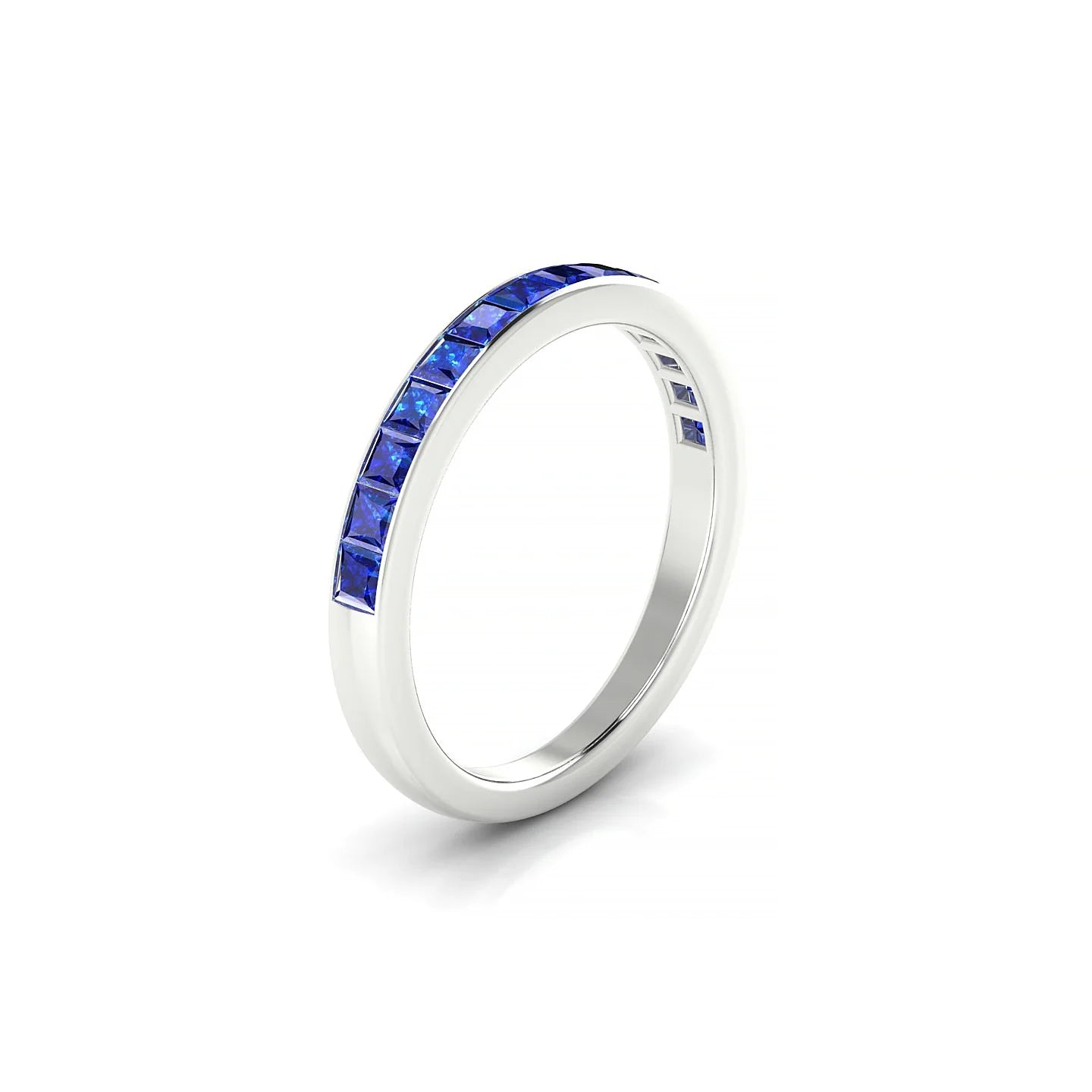 Poise | 18k White Gold 2 mm Princess Sapphire Ring