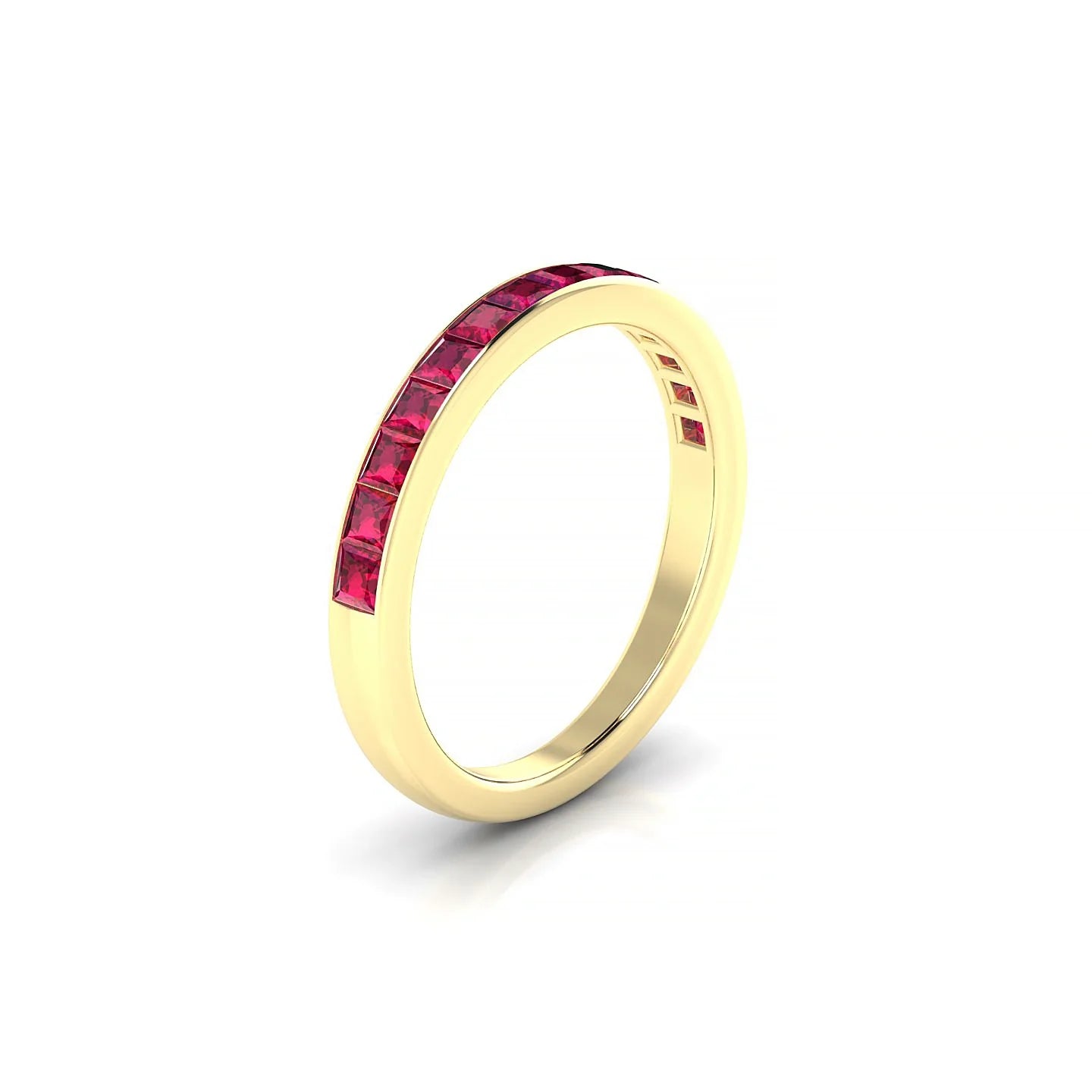 Poise | 18k Yellow Gold 2 mm Princess Ruby Ring