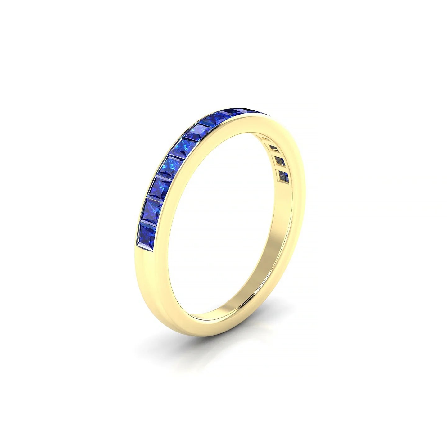 Poise | 18k Yellow Gold 2 mm Princess Sapphire Ring
