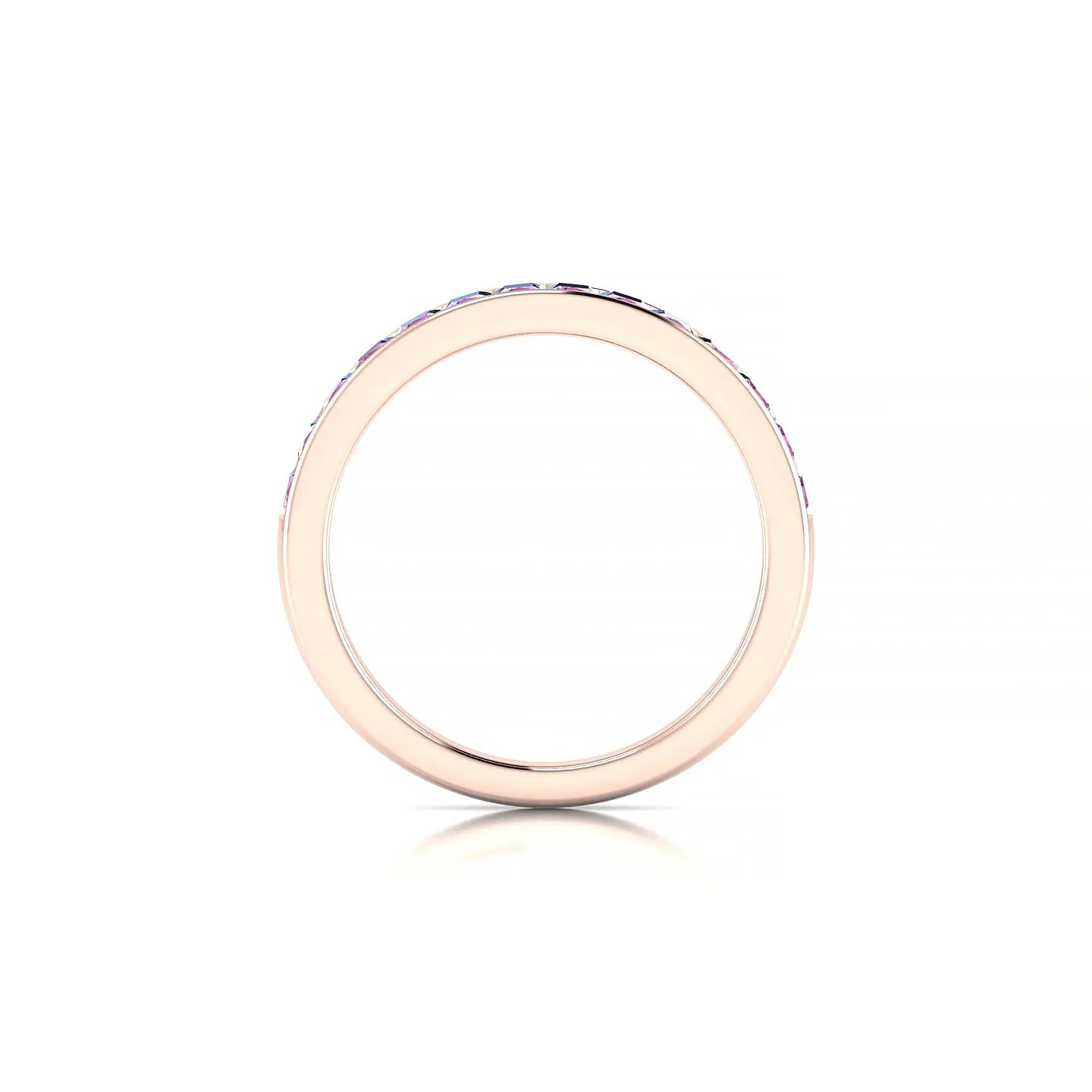 Poise | 18k Rose Gold 2 mm Princess Pink Sapphire Ring