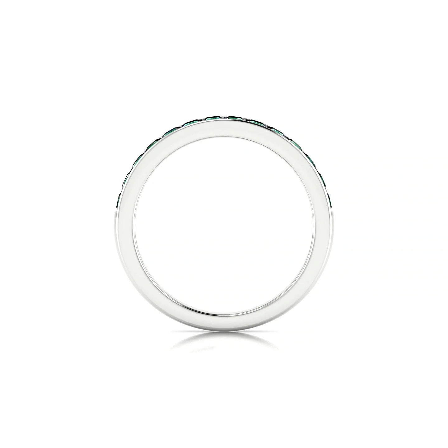 Poise | 18k White Gold 2 mm Princess Emerald Ring