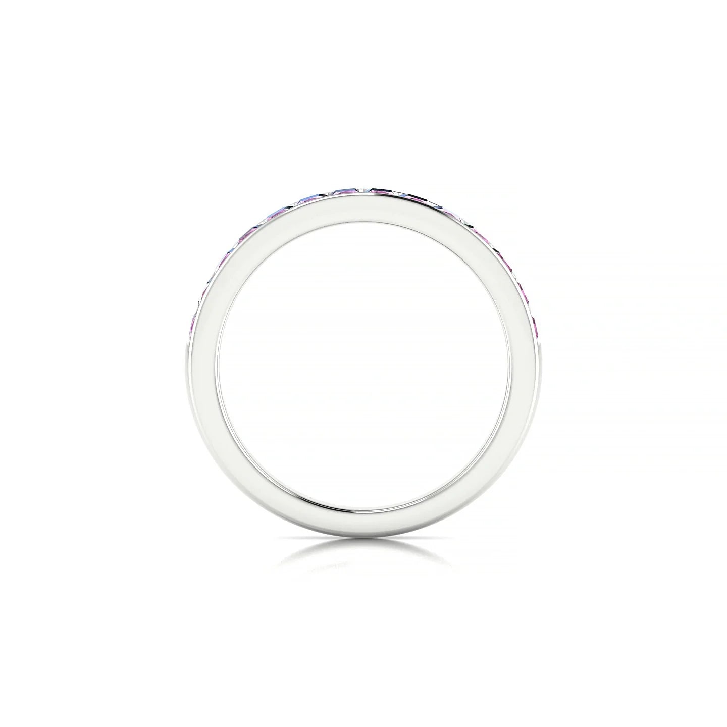 Poise | 18k White Gold 2 mm Princess Pink Sapphire Ring