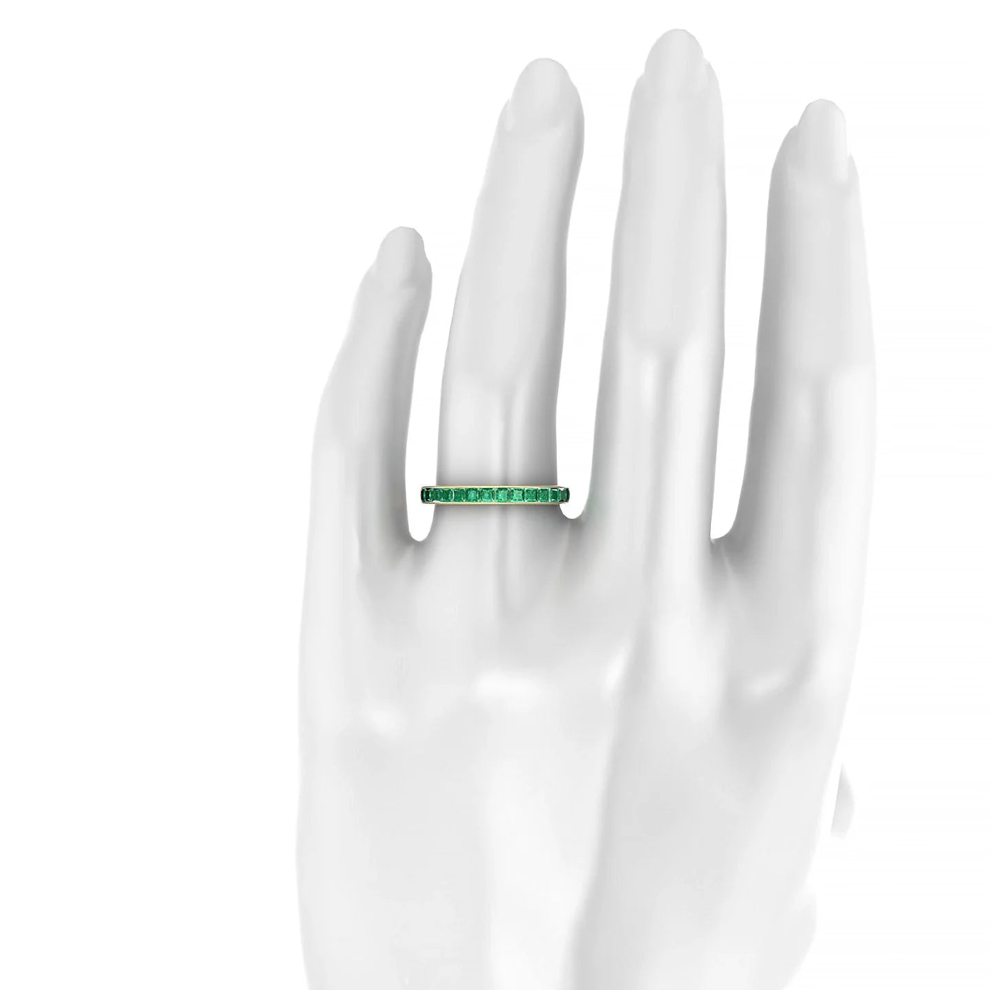 Poise | 18k Yellow Gold 2 mm Princess Emerald Ring