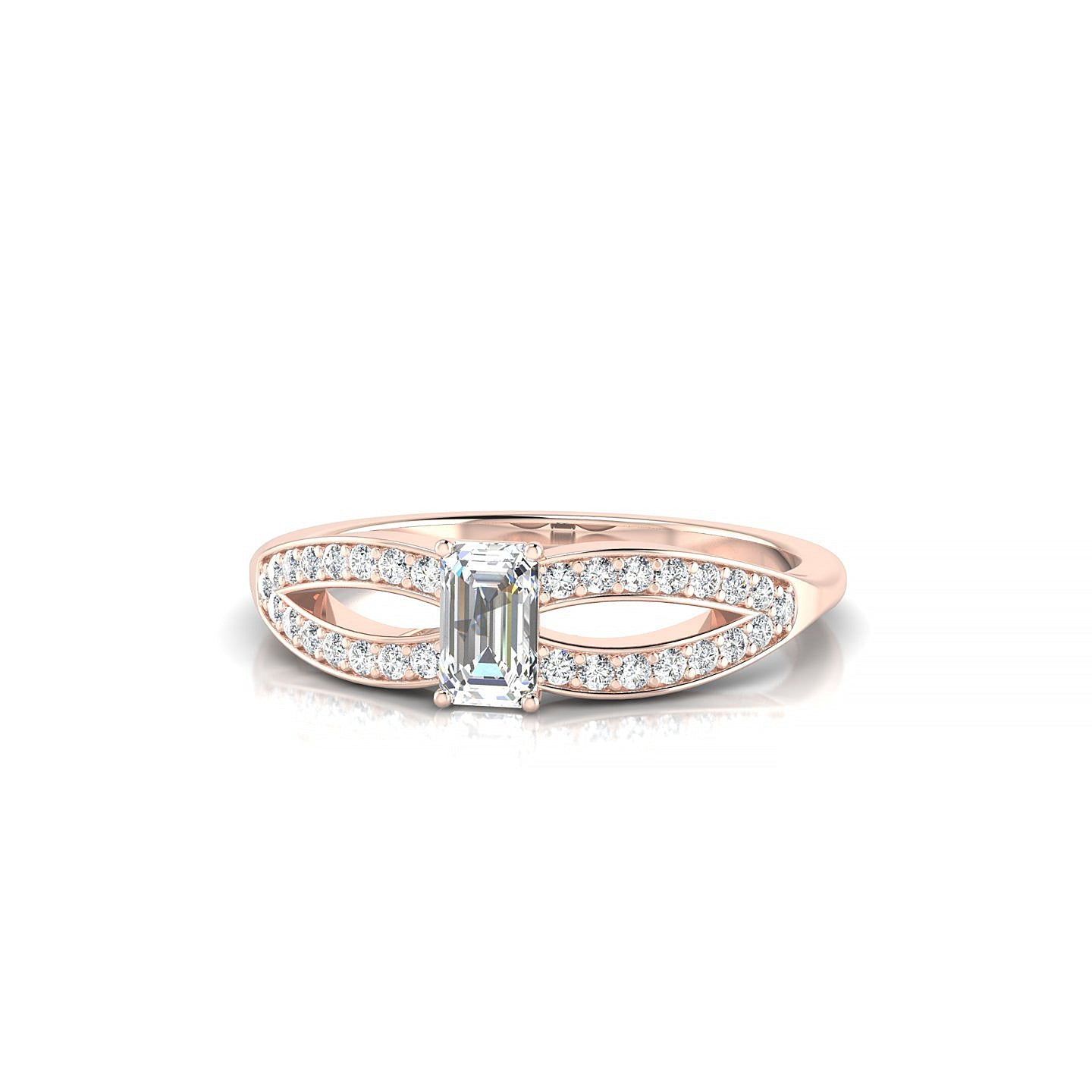 Prestige | 18k Rose Gold 5 x 3 mm Emerald Diamond Ring