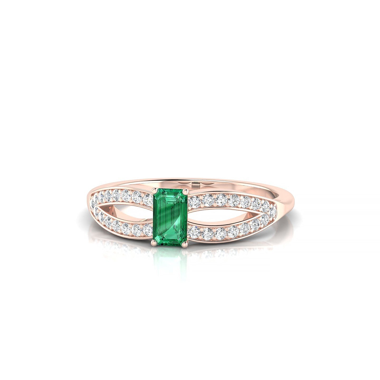 Prestige | 18k Rose Gold 5 x 3 mm Emerald Emerald Ring