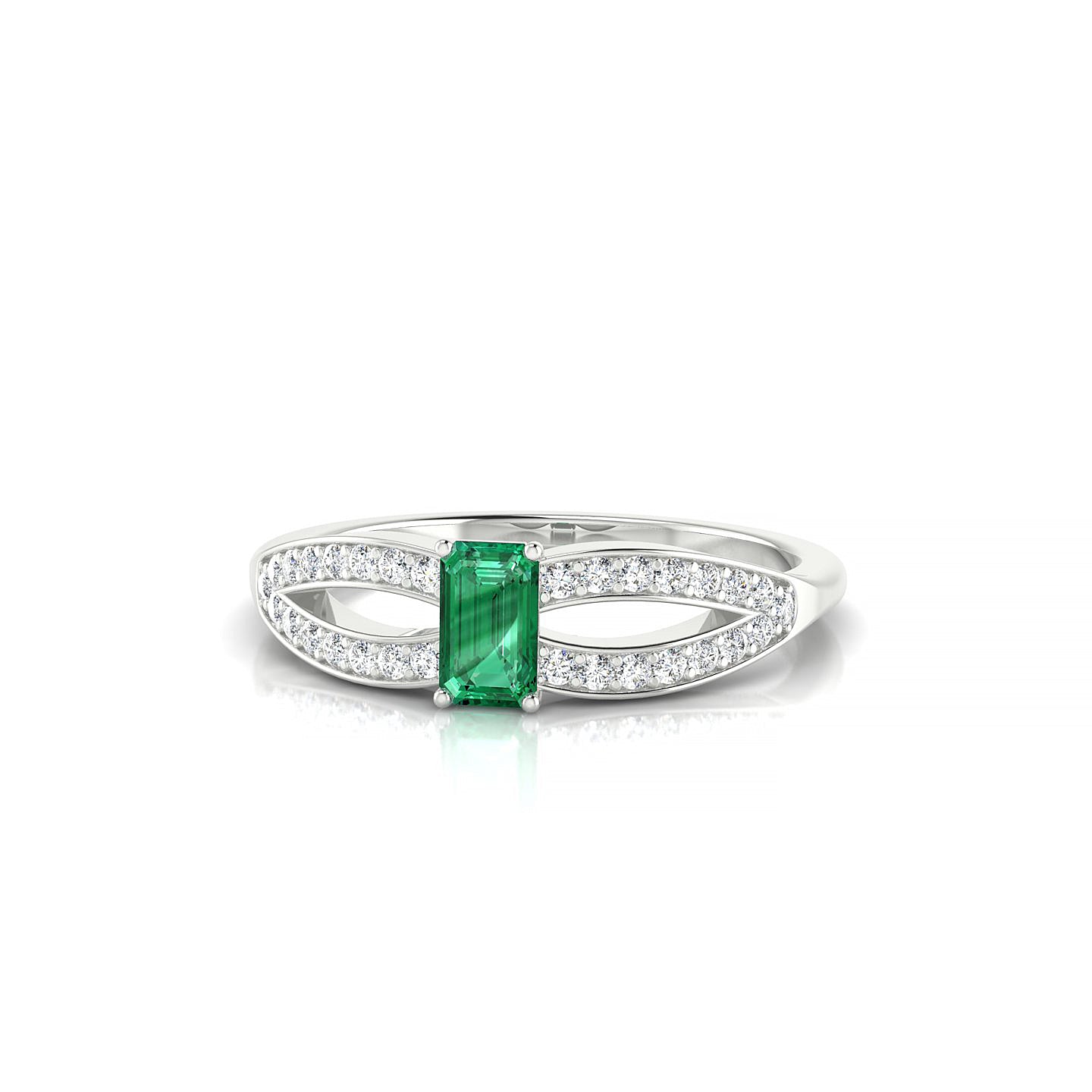 Prestige | 18k White Gold 5 x 3 mm Emerald Emerald Ring
