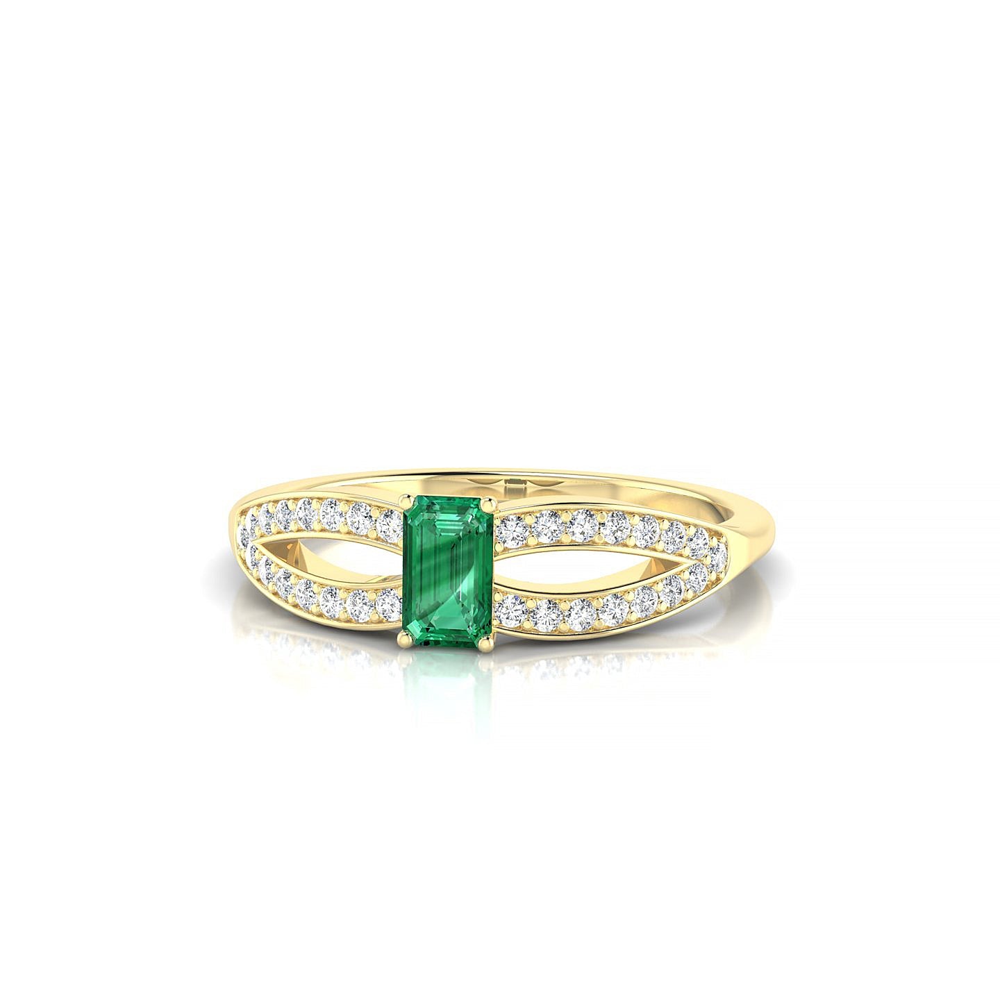 Prestige | 18k Yellow Gold 5 x 3 mm Emerald Emerald Ring