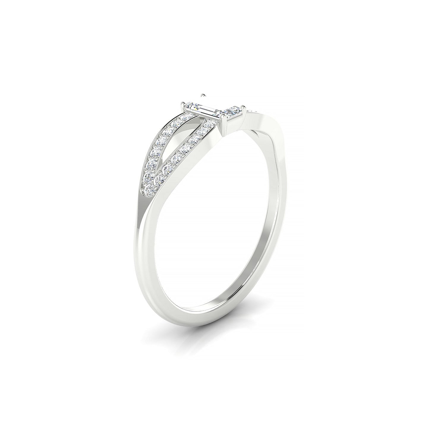 Prestige | 18k White Gold 5 x 3 mm Emerald Diamond Ring