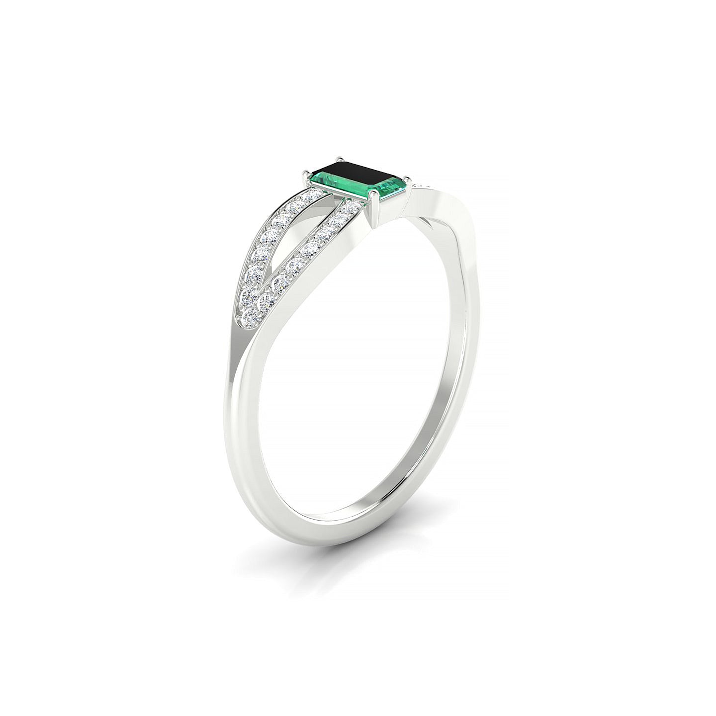 Prestige | 18k White Gold 5 x 3 mm Emerald Emerald Ring