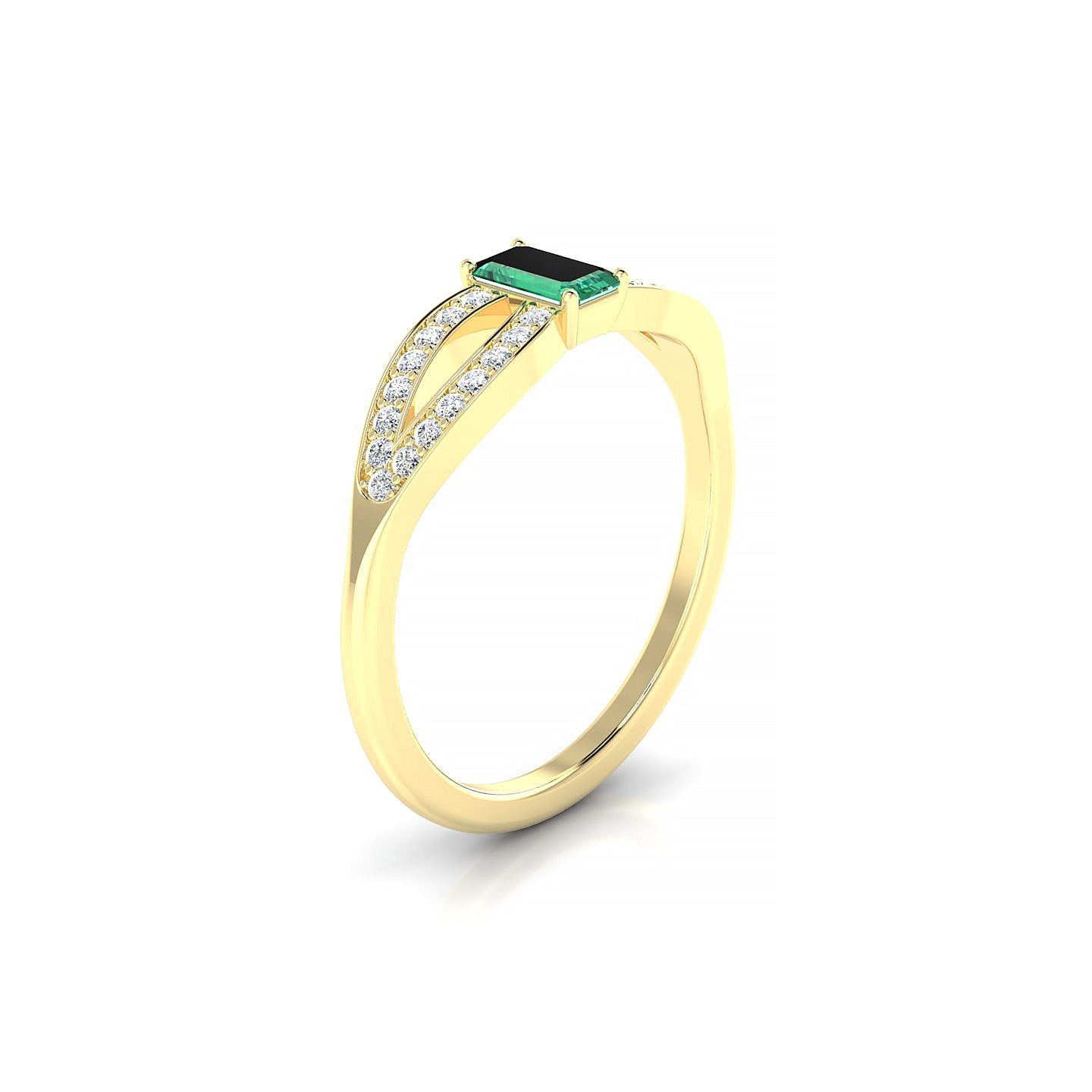 Prestige | 18k Yellow Gold 5 x 3 mm Emerald Emerald Ring