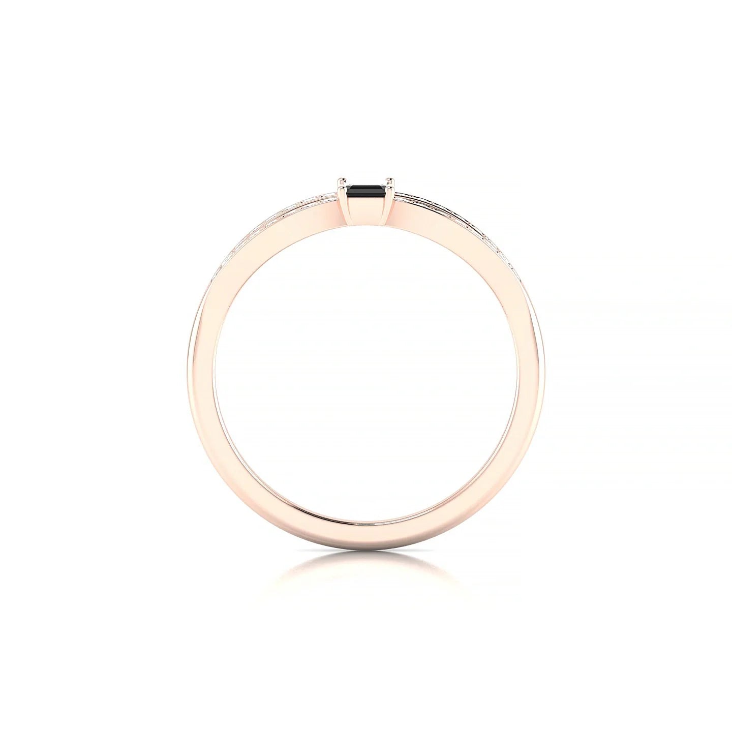 Prestige | 18k Rose Gold 5 x 3 mm Emerald Black Diamond Ring
