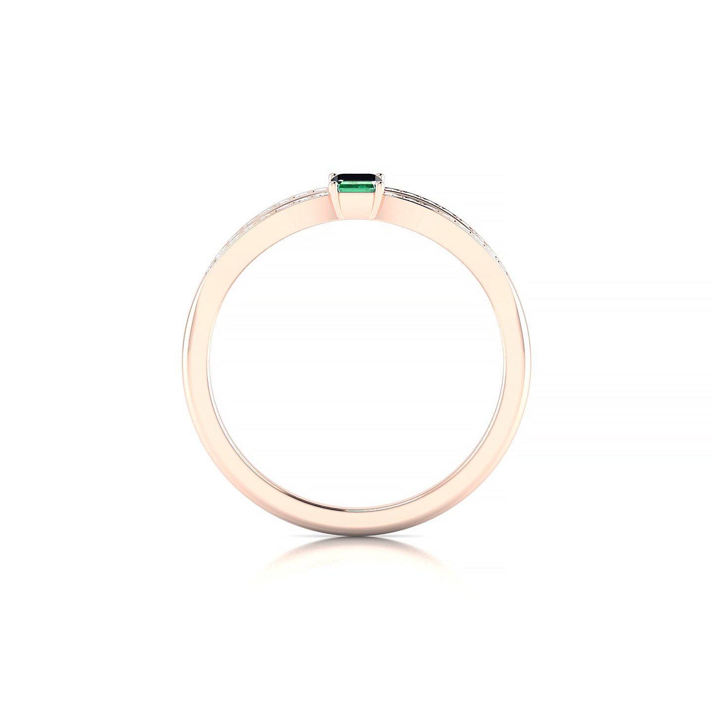 Prestige | 18k Rose Gold 5 x 3 mm Emerald Emerald Ring