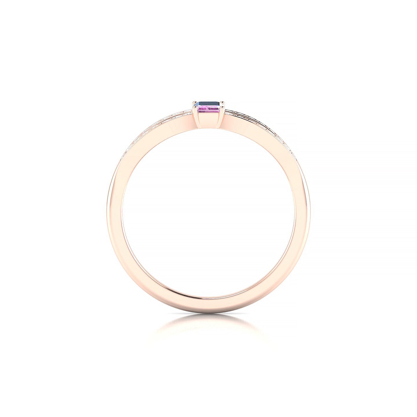 Prestige | 18k Rose Gold 5 x 3 mm Emerald Pink Sapphire Ring