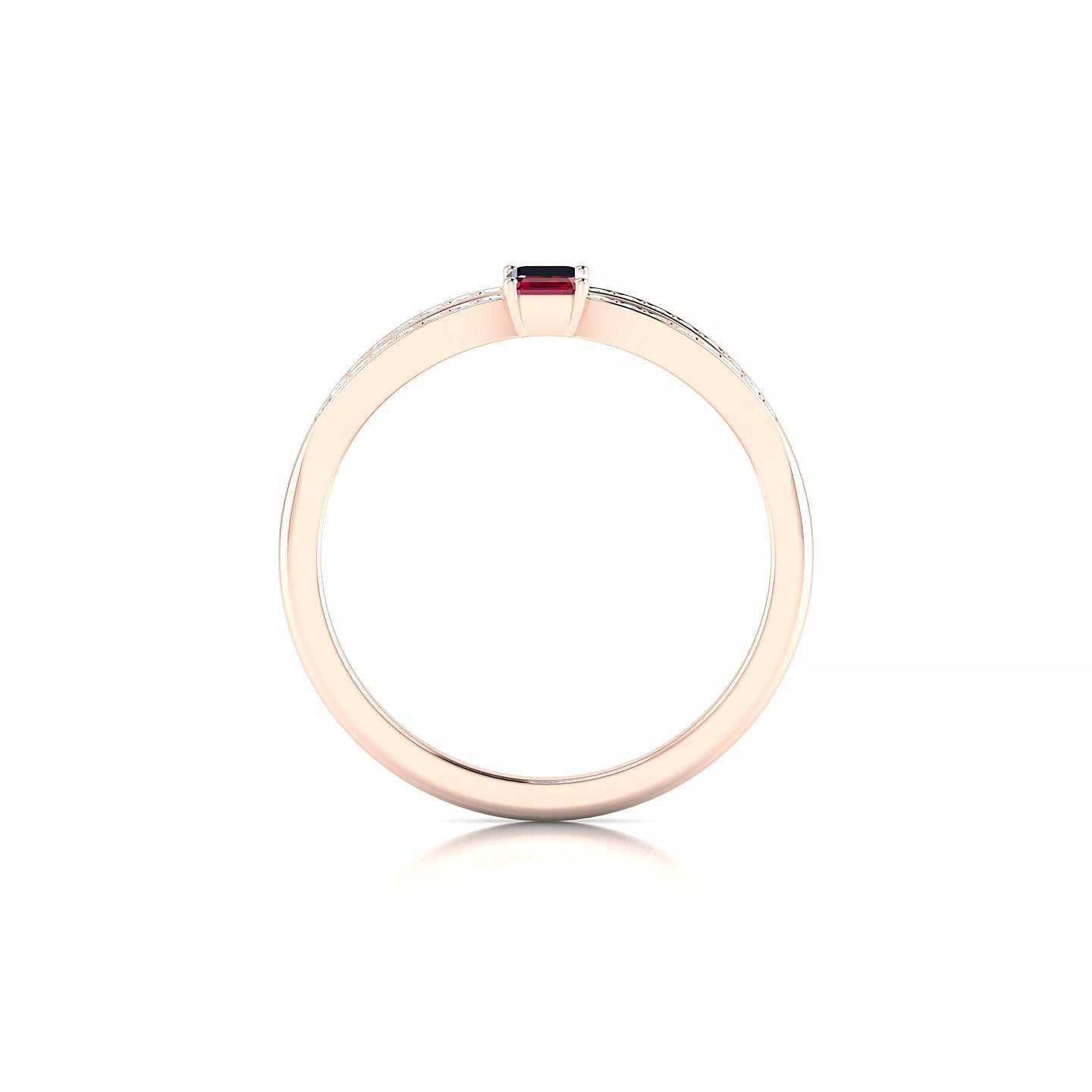 Prestige | 18k Rose Gold 5 x 3 mm Emerald Ruby Ring