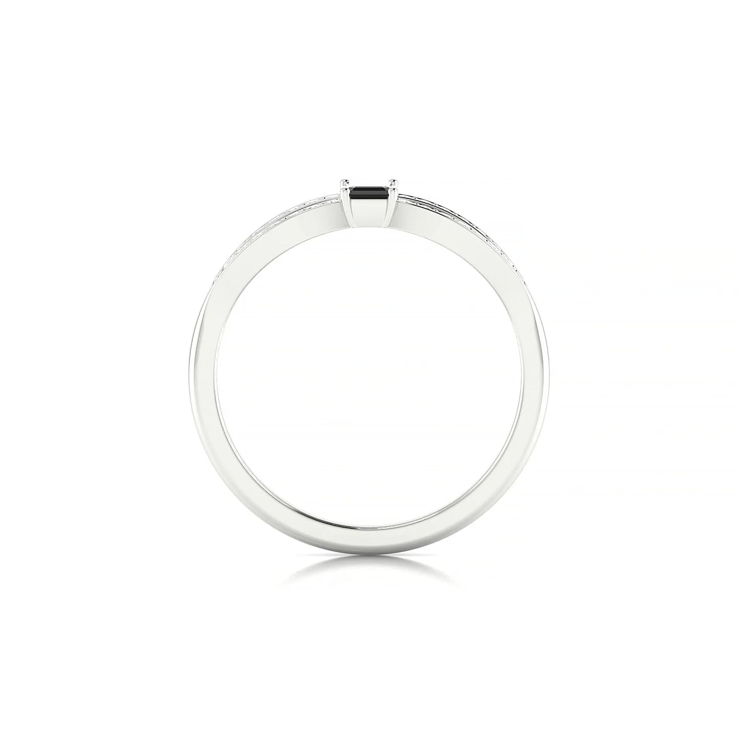 Prestige | 18k White Gold 5 x 3 mm Emerald Black Diamond Ring