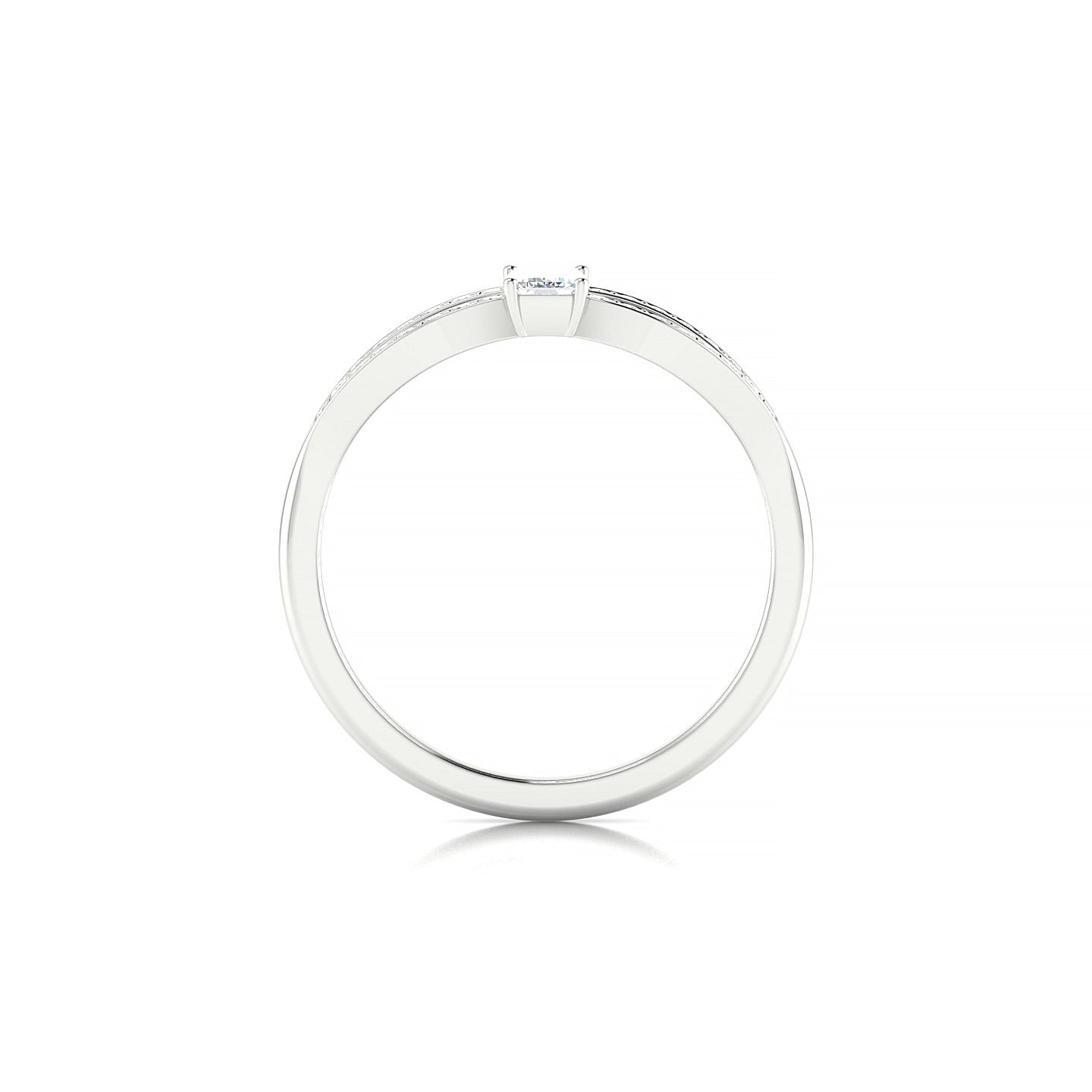 Prestige | 18k White Gold 5 x 3 mm Emerald Diamond Ring