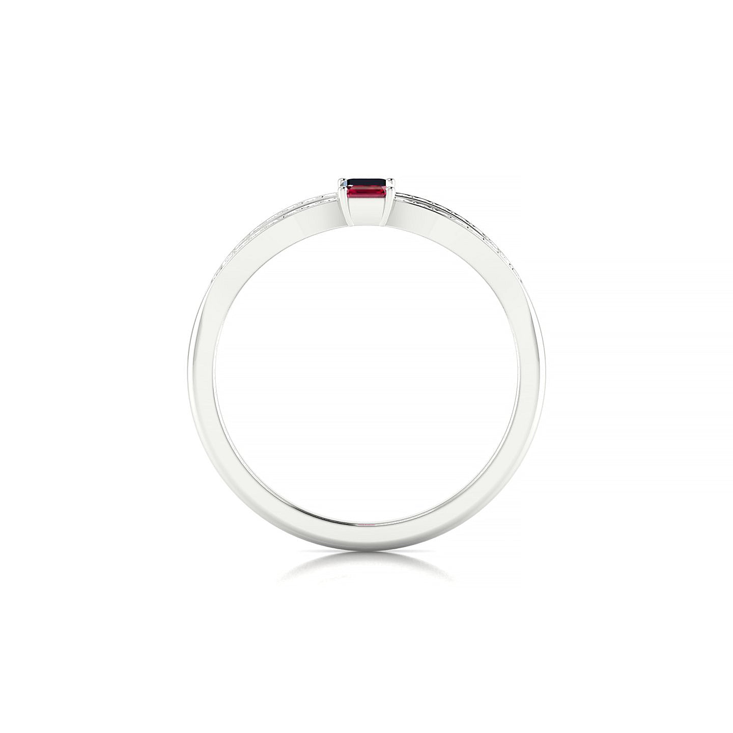 Prestige | 18k White Gold 5 x 3 mm Emerald Ruby Ring