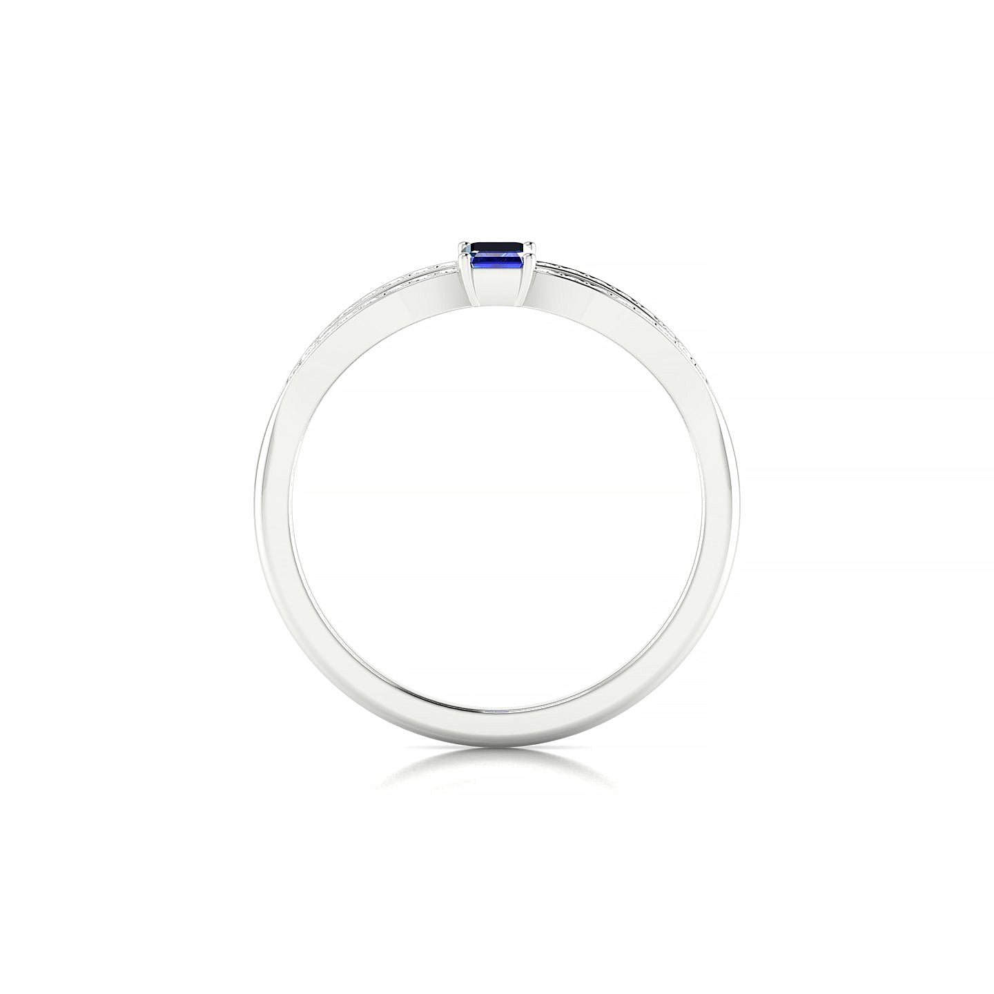 Prestige | 18k White Gold 5 x 3 mm Emerald Sapphire Ring