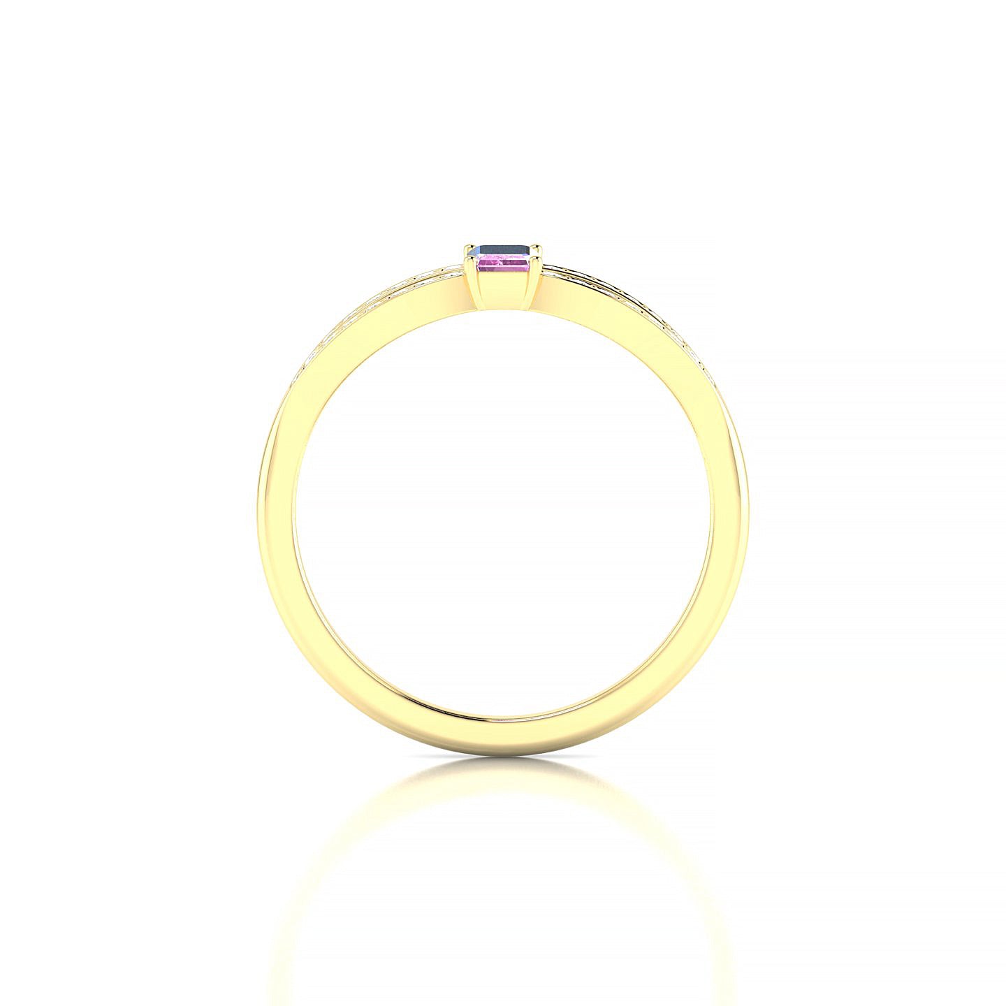 Prestige | 18k Yellow Gold 5 x 3 mm Emerald Pink Sapphire Ring