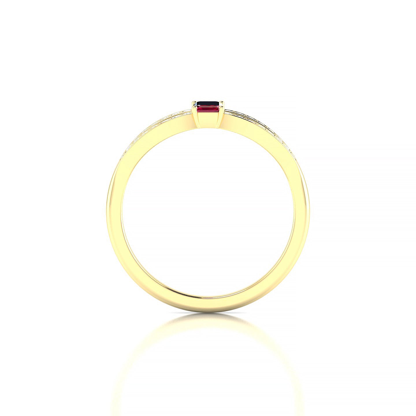 Prestige | 18k Yellow Gold 5 x 3 mm Emerald Ruby Ring