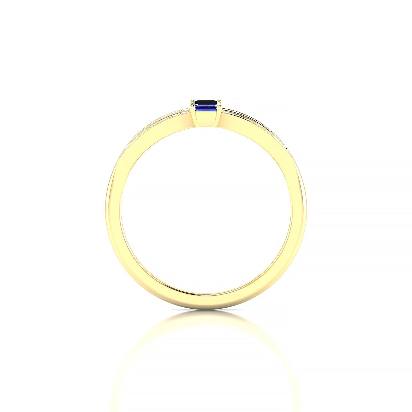 Prestige | 18k Yellow Gold 5 x 3 mm Emerald Sapphire Ring