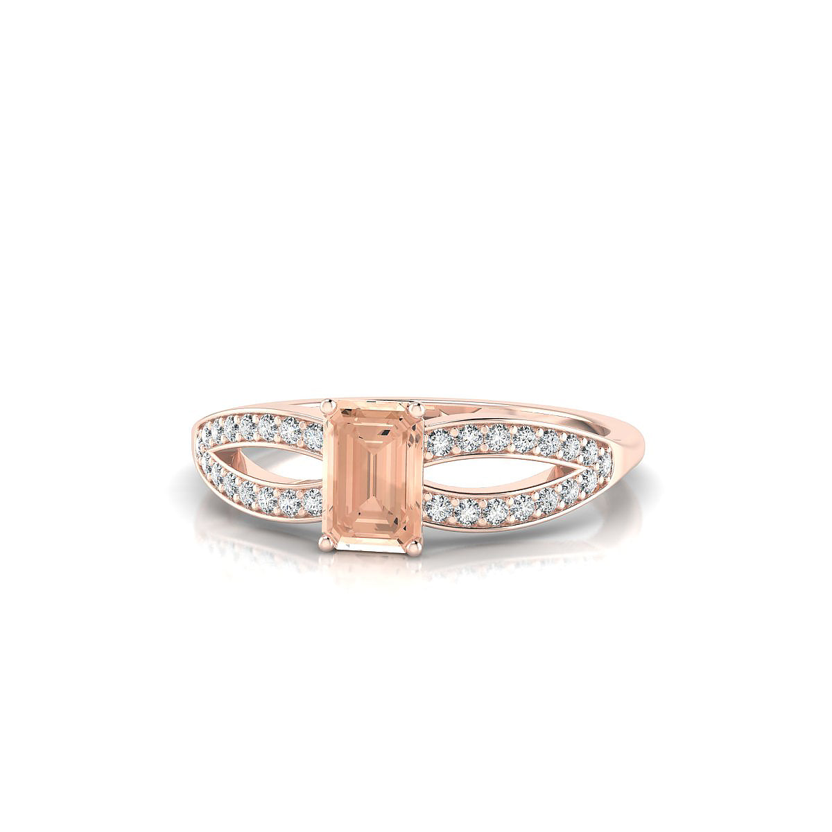 Prestige | 18k Rose Gold 6 x 4 mm Emerald Morganite Ring
